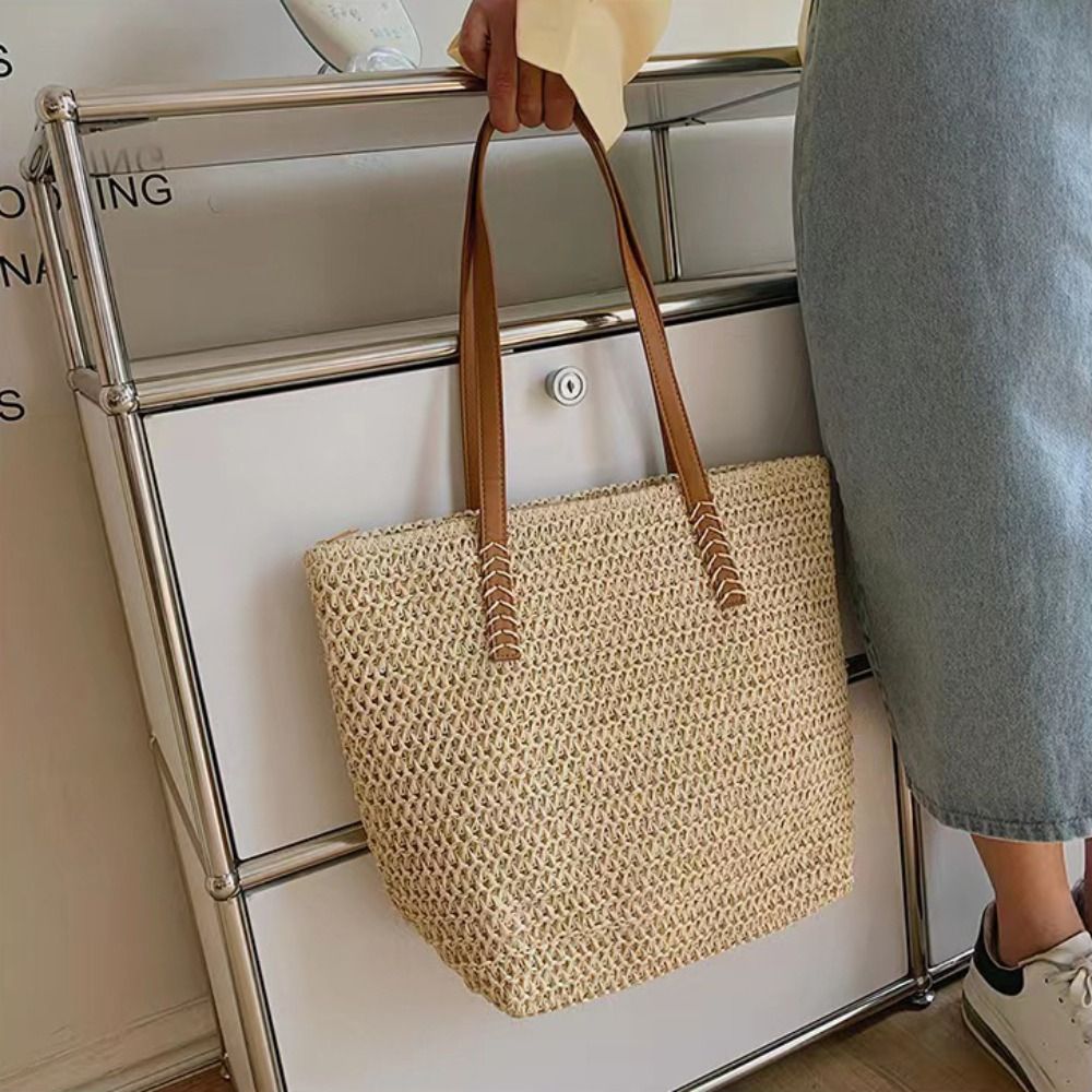 Sac fourre-tout carré en paill - Tote Bag Beach avis et prix