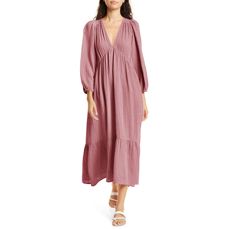 Robes en mousseline à manches  - Linen Dress Wrap avis et prix