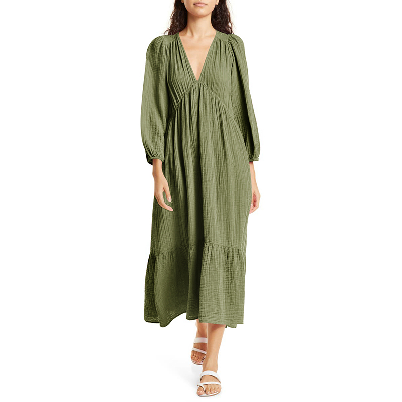 Robes en mousseline à manches  - Linen Dress Wrap avis et prix