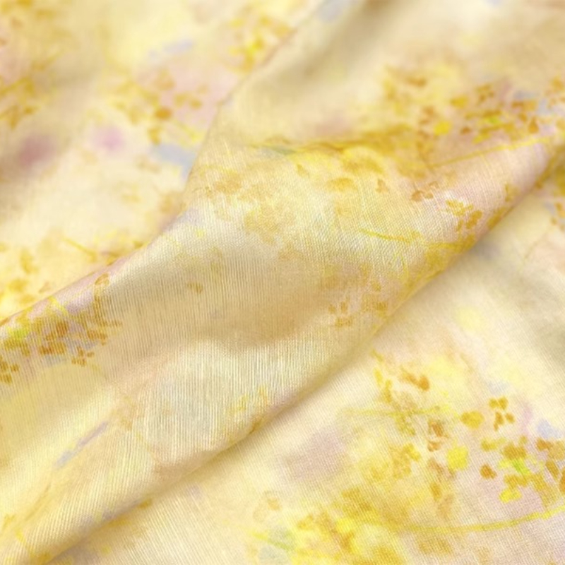 Tissu Ramie en soie imprimé dé - Kimono Sheer Floral avis et prix