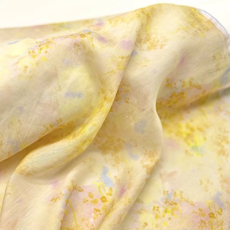 Tissu Ramie en soie imprimé dé - Kimono Sheer Floral avis et prix