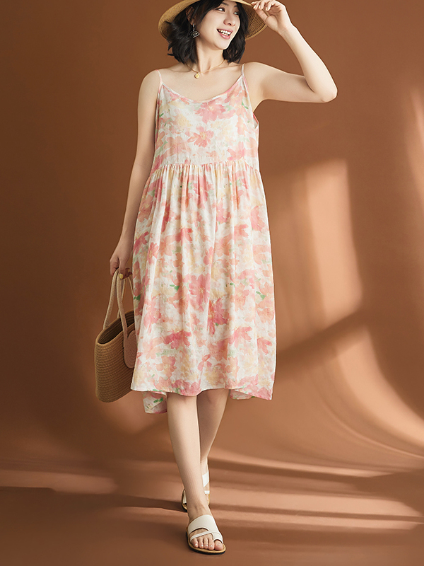 Robe décontractée en coton et  - Linen Dress Wrap avis et prix