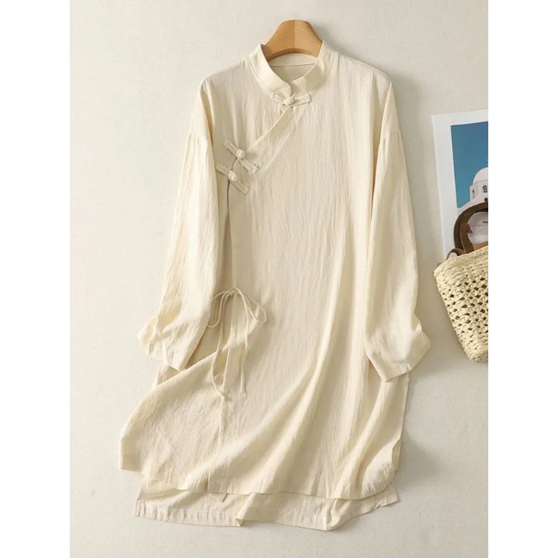 Robe tunique décontractée pour - Linen Dress Wrap avis et prix