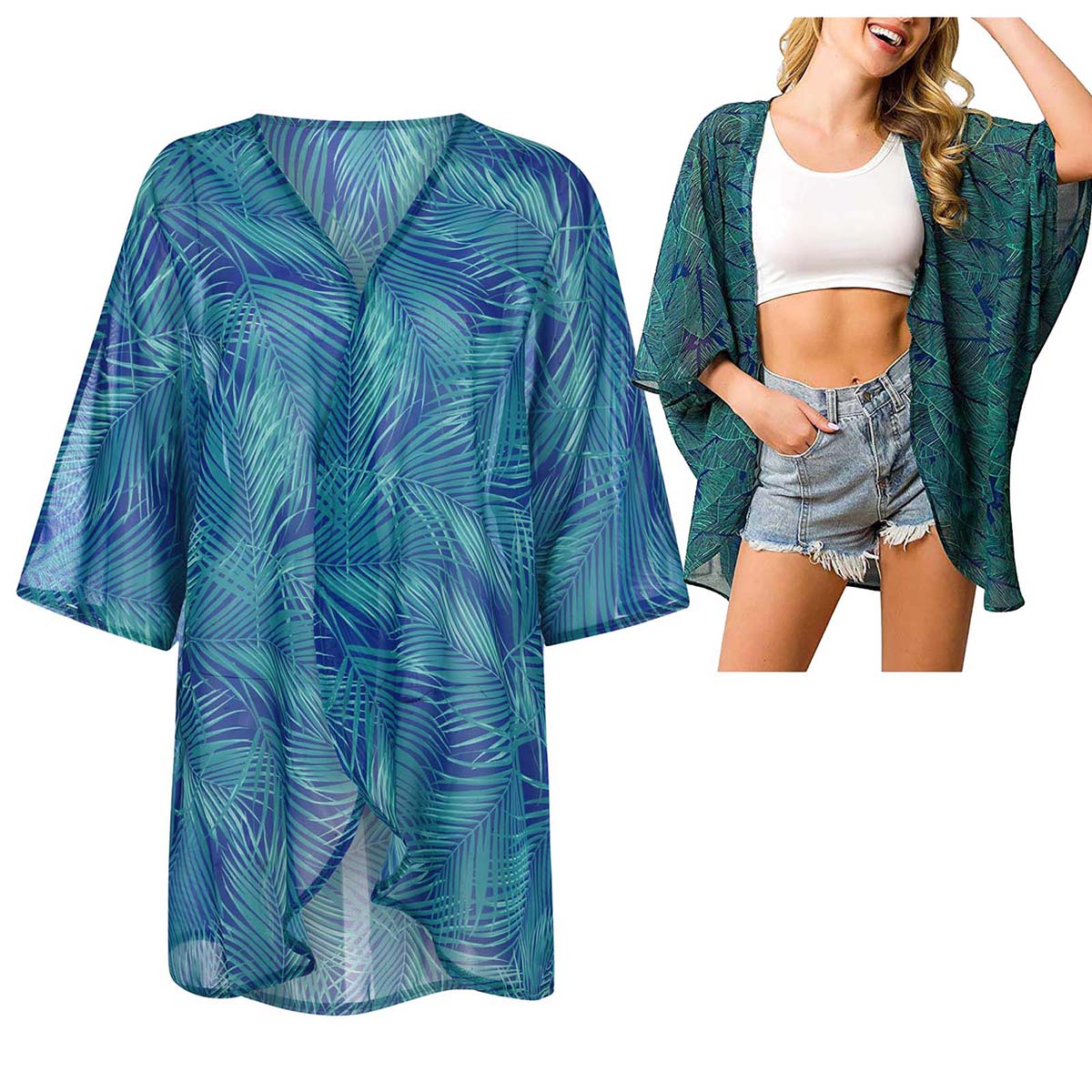Cardigans kimono en mousseline - Kimono Sheer Floral avis et prix