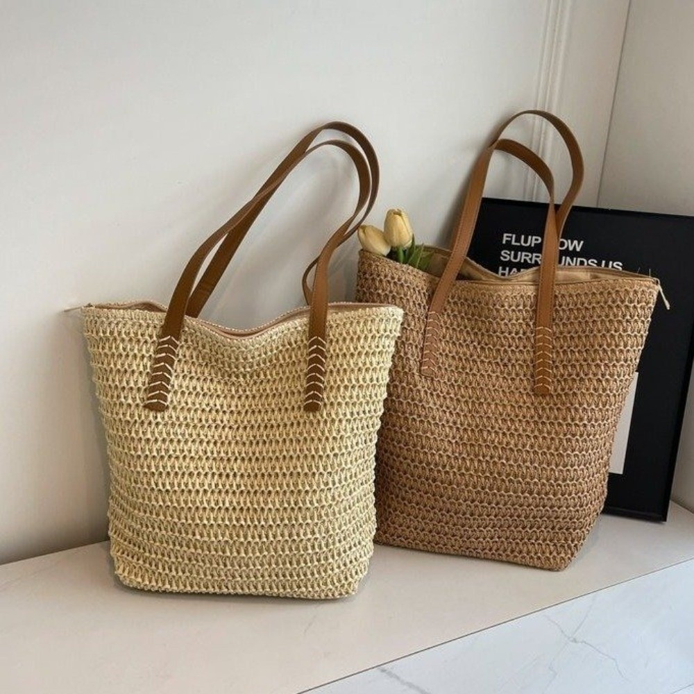 Sac fourre-tout en paille tres - Tote Bag Beach avis et prix