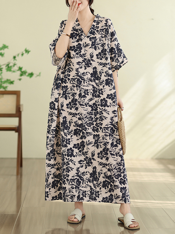 Robe longue rétro à col en V s - Linen Dress Wrap avis et prix
